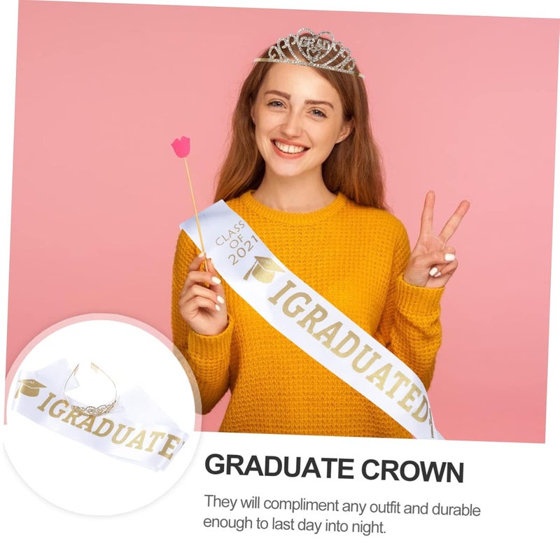 Graduation Satin Sash with Crystal Accessories for Photography and Special Occasions - Image 4